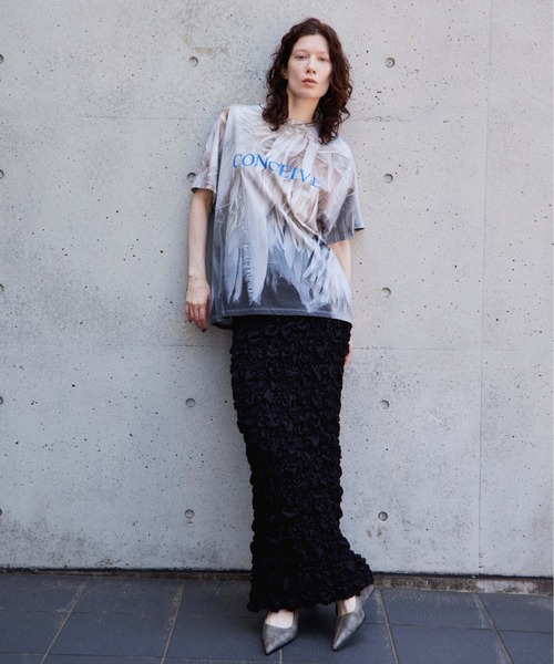 MAISON SPECIAL(メゾンスペシャル)の「Shirring Skirt/シャーリングスカート(Tシャツ/カットソー・レディース・ホワイト/パープル/ブラック・36/38)」の12枚目の写真