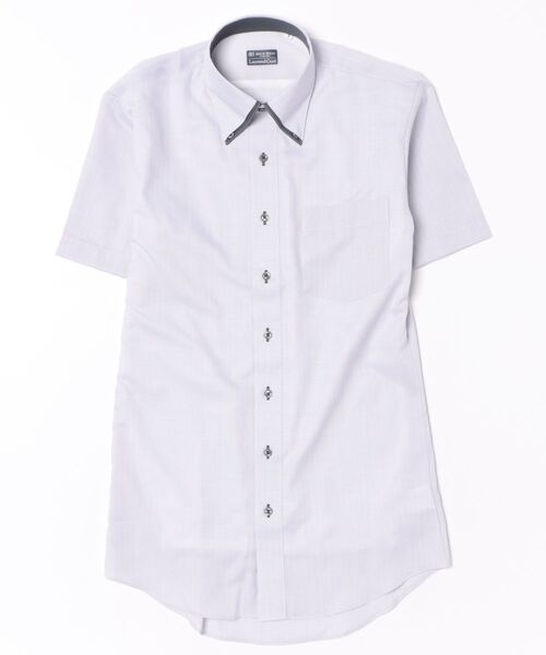 TOKYO SHIRTS(トウキョウシャツ)の「【Layered Cool】【吸水速乾】 形態安定ノンアイロン ボタンダウン 半袖ビジネスワイシャツ(ビジネスシャツ・メンズ・グレー・首回り37cm/首回り39cm/首回り41cm/首回り42cm/首回り43cm)」の6枚目の写真