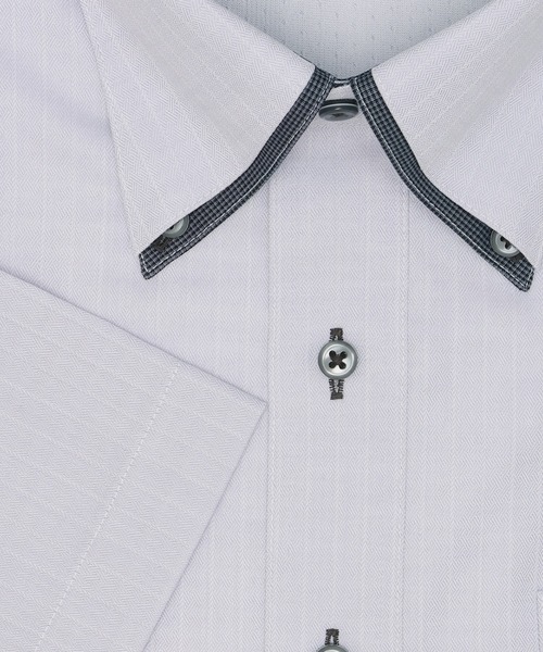 TOKYO SHIRTS(トウキョウシャツ)の「【Layered Cool】【吸水速乾】 形態安定ノンアイロン ボタンダウン 半袖ビジネスワイシャツ(ビジネスシャツ・メンズ・グレー・首回り37cm/首回り39cm/首回り41cm/首回り42cm/首回り43cm)」の3枚目の写真