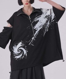 狐独（コドク）の「プリントハーフジッププルオーバー（Tシャツ/カットソー）」