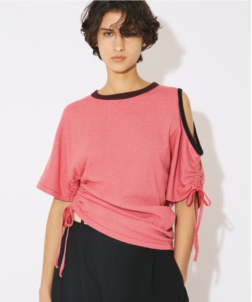 beautiful people(ビューティフルピープル)の「Miller double-neck multi color T-shirt(Tシャツ/カットソー・レディース・ブラック×ホワイト/ホワイト×ブラック/サックスブルー/レッド/ブラウン/ブラック・FREE)」の15枚目の写真