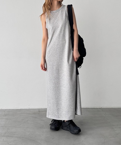 CANAL JEAN（キャナルジーン）の「bebyyou　ノースリーブロングワンピース（ワンピース・レディース・ブラック/グレー・ONE SIZE）」の2枚目の写真