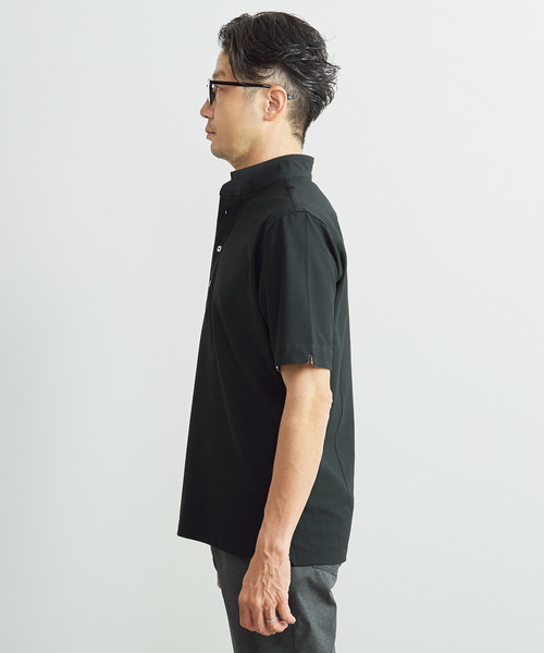 MEN'S MELROSE(メンズメルローズ)の「ドライマスターサッカーワンピースカラーポロシャツ(ポロシャツ・メンズ・ネイビー/ライトグレー/カーキ・4/5/3)」の7枚目の写真