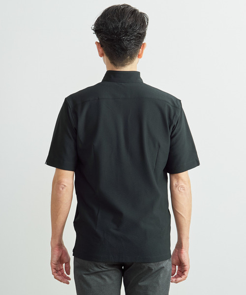 MEN'S MELROSE(メンズメルローズ)の「ドライマスターサッカーワンピースカラーポロシャツ(ポロシャツ・メンズ・ネイビー/ライトグレー/カーキ・4/5/3)」の8枚目の写真