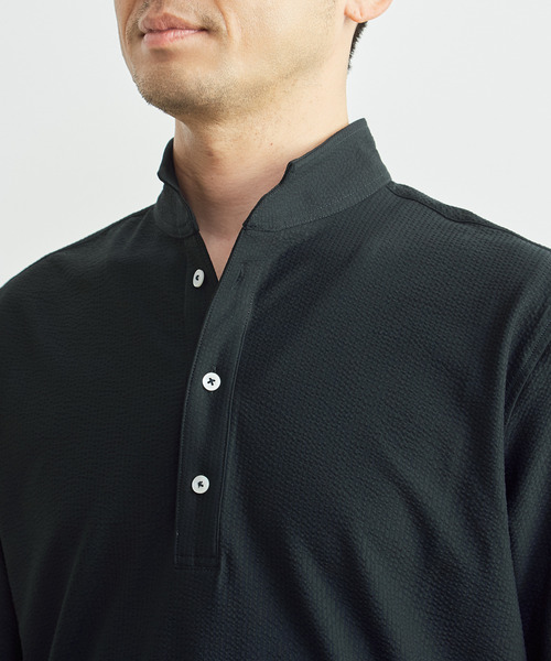 MEN'S MELROSE(メンズメルローズ)の「ドライマスターサッカーワンピースカラーポロシャツ(ポロシャツ・メンズ・ネイビー/ライトグレー/カーキ・4/5/3)」の10枚目の写真
