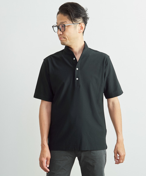 MEN'S MELROSE(メンズメルローズ)の「ドライマスターサッカーワンピースカラーポロシャツ(ポロシャツ・メンズ・ネイビー/ライトグレー/カーキ・4/5/3)」の12枚目の写真