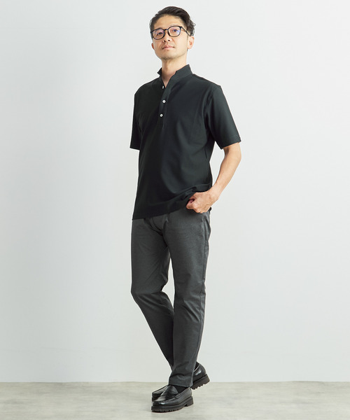 MEN'S MELROSE(メンズメルローズ)の「ドライマスターサッカーワンピースカラーポロシャツ(ポロシャツ・メンズ・ネイビー/ライトグレー/カーキ・4/5/3)」の15枚目の写真