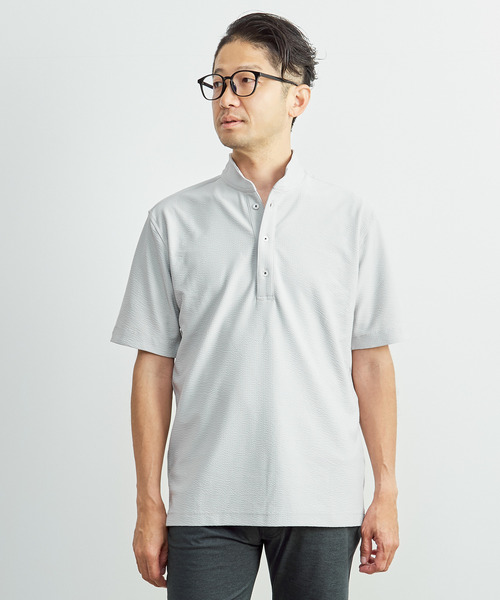 MEN'S MELROSE(メンズメルローズ)の「ドライマスターサッカーワンピースカラーポロシャツ(ポロシャツ・メンズ・ネイビー/ライトグレー/カーキ・4/5/3)」の18枚目の写真