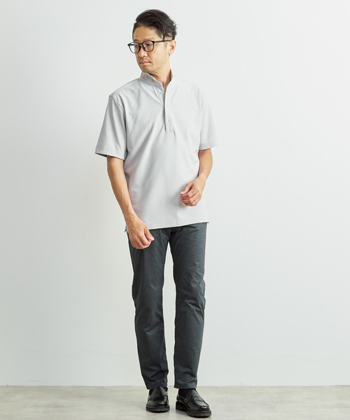 MEN'S MELROSE(メンズメルローズ)の「ドライマスターサッカーワンピースカラーポロシャツ(ポロシャツ・メンズ・ネイビー/ライトグレー/カーキ・4/5/3)」の20枚目の写真