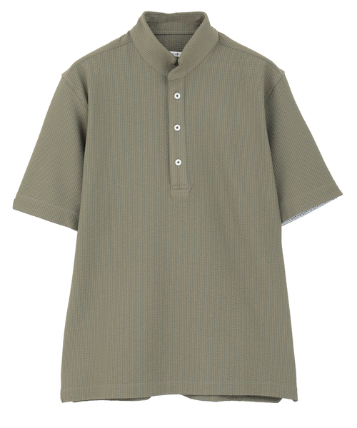 MEN'S MELROSE(メンズメルローズ)の「ドライマスターサッカーワンピースカラーポロシャツ(ポロシャツ・メンズ・ネイビー/ライトグレー/カーキ・4/5/3)」の22枚目の写真