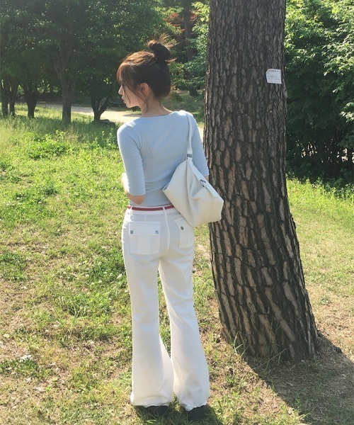 anyonemore（エニワンモア）の「ペンダント7分袖ラウンドネックTシャツ（Tシャツ/カットソー・レディース・スカイブルー・FREE）」の10枚目の写真