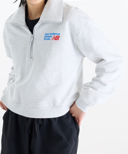 NEW BALANCE(ニューバランス)の「Athletics プレミアムロゴ ハーフジップ(オーバーサイズ)(スウェット・レディース・スミクロ/ヘザーグレー・SMALL/XX-LARGE/X-LARGE/LARGE/MEDIUM)」の8枚目の写真