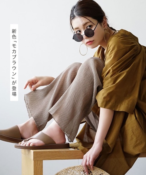 zootie（ズーティー）の「シアーレギンスパンツ［楊柳シフォン］（レギンス/スパッツ・レディース・アイボリー/ブラック/ライトグリーン/モカ・フリー）」の6枚目の写真