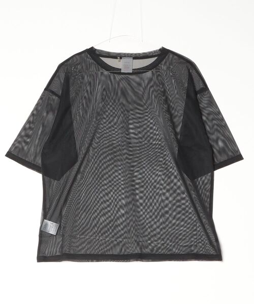 STAR&STRIPE(スターアンドストライプ)の「STAR & STRIPE / スターアンドストライプ クルーネック シアー Tシャツ / メッシュ半袖プルオーバー(Tシャツ/カットソー・レディース・ブラック・MEDIUM)」の11枚目の写真