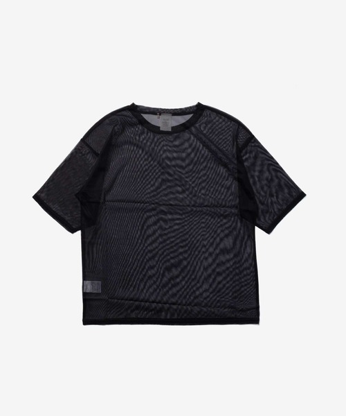 STAR&STRIPE(スターアンドストライプ)の「STAR & STRIPE / スターアンドストライプ クルーネック シアー Tシャツ / メッシュ半袖プルオーバー(Tシャツ/カットソー・レディース・ブラック・MEDIUM)」の3枚目の写真