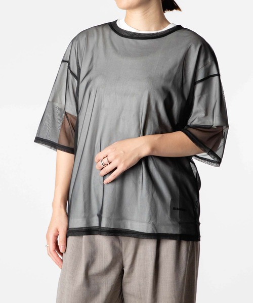 STAR&STRIPE(スターアンドストライプ)の「STAR & STRIPE / スターアンドストライプ クルーネック シアー Tシャツ / メッシュ半袖プルオーバー(Tシャツ/カットソー・レディース・ブラック・MEDIUM)」の9枚目の写真