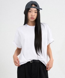 セミクロップド半袖Tシャツ