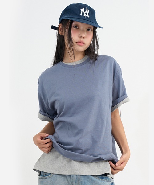 raucohouse(ラウコハウス)の「セミクロップド半袖Tシャツ(Tシャツ/カットソー・レディース・ブラック/ホワイト/グレー/ブルーグレー/バーガンディー・FREE)」の1枚目の写真