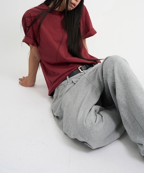 raucohouse(ラウコハウス)の「セミクロップド半袖Tシャツ(Tシャツ/カットソー・レディース・ブラック/ホワイト/グレー/ブルーグレー/バーガンディー・FREE)」の14枚目の写真