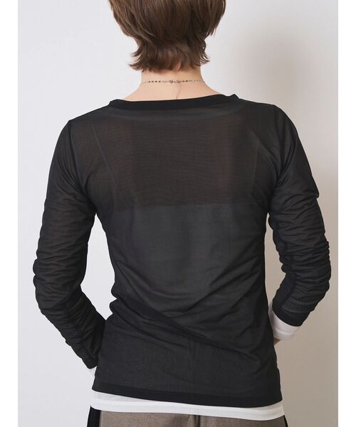 ELENDEEK(エレンディーク)の「ギャザーシアーカットソー(Tシャツ/カットソー・レディース・ブラック/イエロー/ブラウン/オフホワイト・FREE)」の12枚目の写真