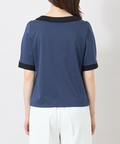 TO BE CHIC(トゥー ビー シック)の「ハイゲージコットン デザインネックカットソー(Tシャツ/カットソー・レディース・ブラック/ネイビー・40)」の7枚目の写真