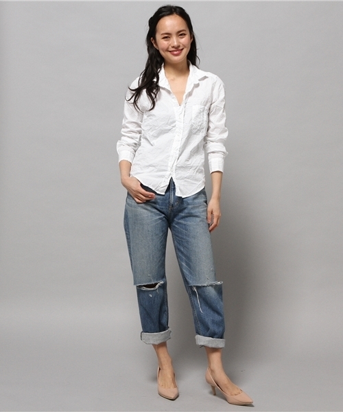 Frank&Eileen(フランクアンドアイリーン)の「Frank&Eileen コットンシャツ(シャツ/ブラウス・レディース・ホワイト・X-SMALL/XX-SMALL)」の5枚目の写真