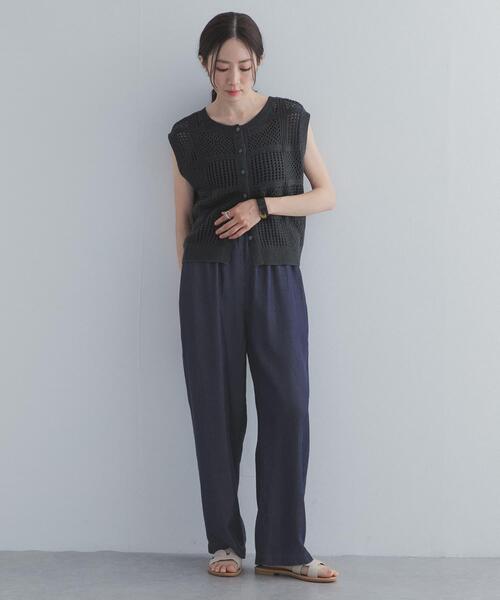 URBAN RESEARCH DOORS(アーバンリサーチドアーズ)の「リヨセルデニムイージーパンツ(デニムパンツ・レディース・ブラック/インディゴブルー・MEDIUM/LARGE)」の12枚目の写真
