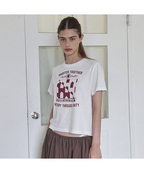 AENE(エイネ)の「ホープ半袖Tシャツ(ブラウン)(Tシャツ/カットソー・レディース・ブルー/ホワイト/ブラウン・FREE)」の2枚目の写真