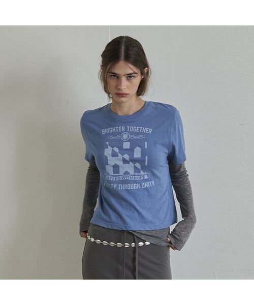 AENE(エイネ)の「ホープ半袖Tシャツ(ブラウン)(Tシャツ/カットソー・レディース・ブルー/ホワイト/ブラウン・FREE)」の3枚目の写真