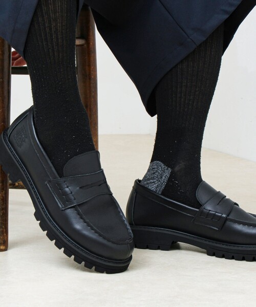 GLOSTER(グロスター)の「【GOODNESS】本革コインローファー ペニーローファー タンクソール(モカシン/デッキシューズ・メンズ・ブラック/ブラウン・42/41/40)」の3枚目の写真