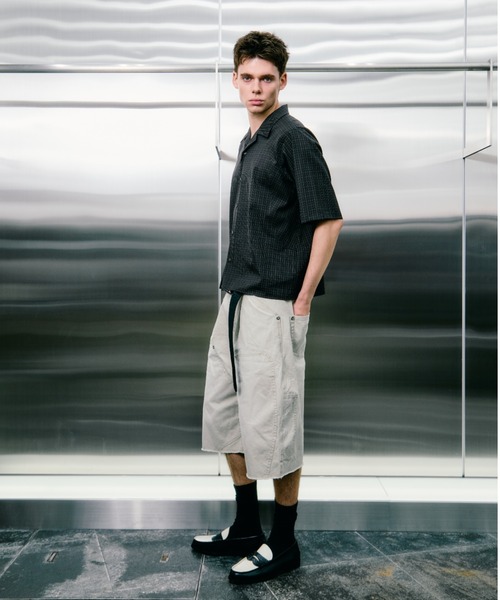 CONZ（コンズ）の「BASICKS×duck double knee curve leg shorts（デニムパンツ・メンズ・ブラック/ブラウン/グレー/ホワイト・3/2）」の8枚目の写真