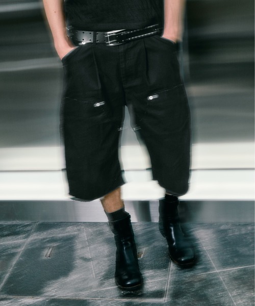 CONZ（コンズ）の「BASICKS×duck double knee curve leg shorts（デニムパンツ・メンズ・ブラック/ブラウン/グレー/ホワイト・3/2）」の14枚目の写真