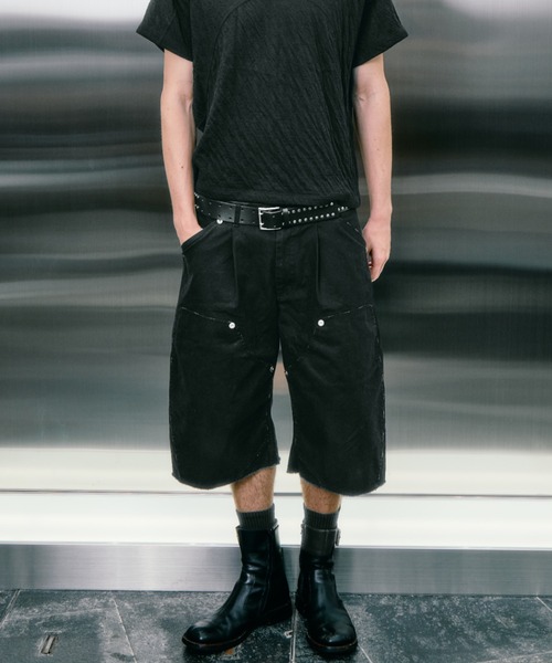 CONZ（コンズ）の「BASICKS×duck double knee curve leg shorts（デニムパンツ・メンズ・ブラック/ブラウン/グレー/ホワイト・3/2）」の15枚目の写真