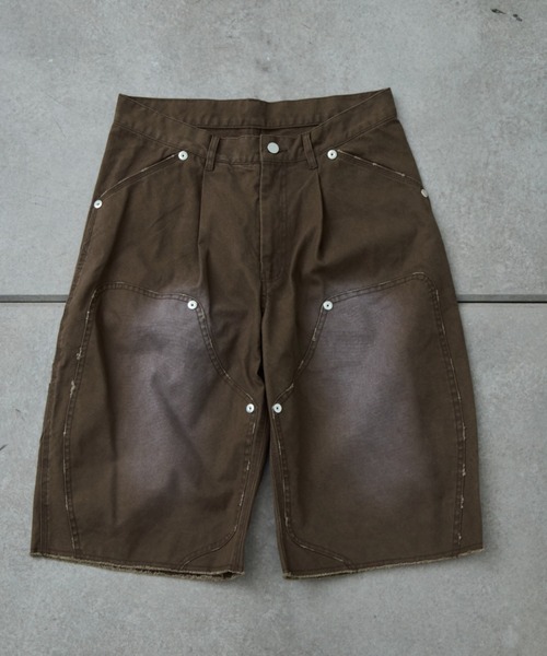 CONZ（コンズ）の「BASICKS×duck double knee curve leg shorts（デニムパンツ・メンズ・ブラック/ブラウン/グレー/ホワイト・3/2）」の17枚目の写真