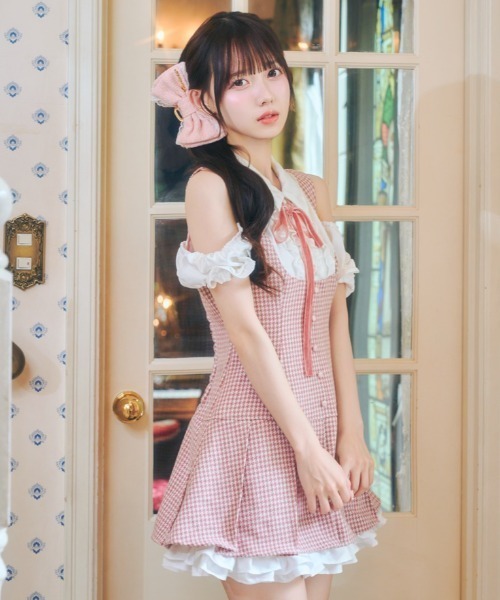 ReAmour（リアムール）の「ツイードレースリボンクリップ（バレッタ/ヘアクリップ・レディース・ブルー/ピンク/ホワイト/ブラック・FREE）」の8枚目の写真