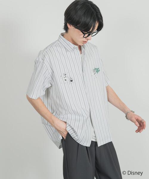 SENSE OF PLACE by URBAN RESEARCH(センスオブプレイスバイアーバンリサーチ)の「別注/Disney/ストライプシャツ(シャツ/ブラウス・メンズ・ブルー/ホワイト・LARGE/MEDIUM)」の7枚目の写真