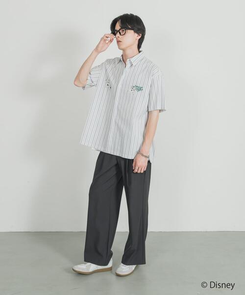 SENSE OF PLACE by URBAN RESEARCH(センスオブプレイスバイアーバンリサーチ)の「別注/Disney/ストライプシャツ(シャツ/ブラウス・メンズ・ブルー/ホワイト・LARGE/MEDIUM)」の11枚目の写真