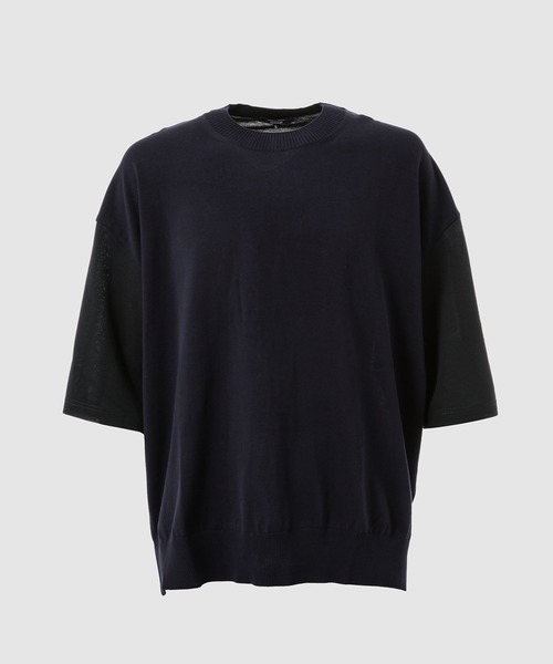 COMME des GARCONS HOMME(コム デ ギャルソン・オム)の「KNIT EXCHANGE T-SHIRT(Tシャツ/カットソー・メンズ・ブラック/ネイビー・M/L/XL/S)」の2枚目の写真