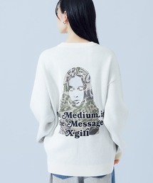 X-girl | CAMO FACE AND LOGO JACQUARD KNIT TOP(ニット/セーター)