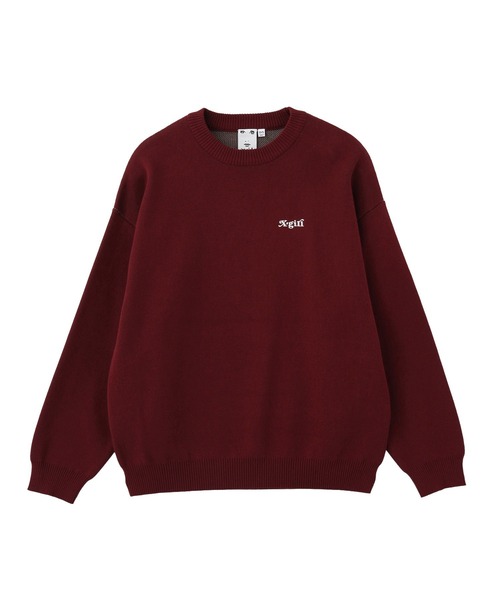 X-girl(エックスガール)の「CAMO FACE AND LOGO JACQUARD KNIT TOP(ニット/セーター・レディース・オフホワイト/バーガンディー/ブラック・ONE SIZE)」の16枚目の写真