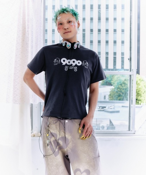 twins（nemne store）（ツインズ）の「9090 x twins logo tee（Tシャツ/カットソー・レディース・チャコール/ライトブルー・SMALL/LARGE/MEDIUM）」の6枚目の写真