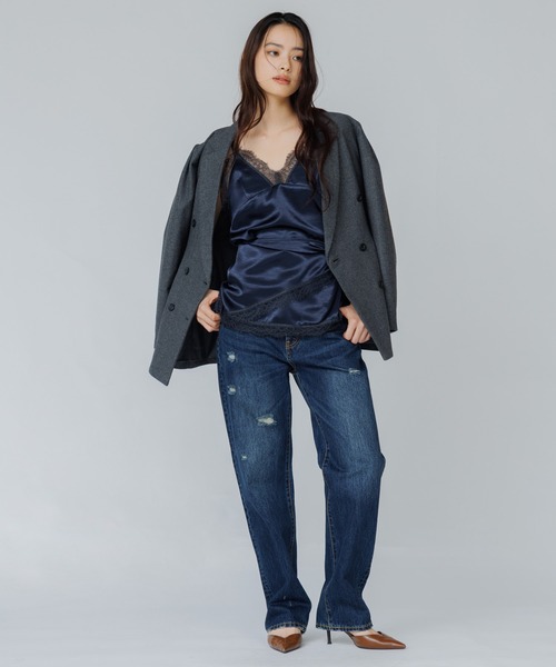 SENEE(セニー)の「wool touch tuck shoulder jacket(ウールタッチタックショルダージャケット)(テーラードジャケット・レディース・ブラウン/チャコール・SMALL/MEDIUM)」の9枚目の写真