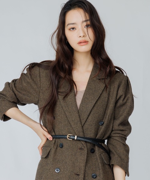 SENEE(セニー)の「wool touch tuck shoulder jacket(ウールタッチタックショルダージャケット)(テーラードジャケット・レディース・ブラウン/チャコール・SMALL/MEDIUM)」の15枚目の写真