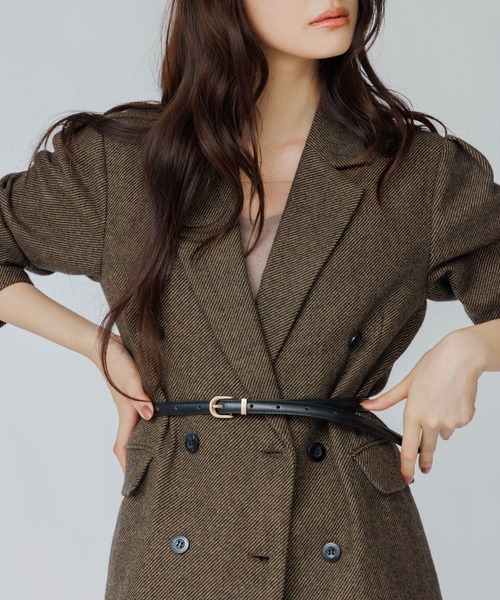 SENEE(セニー)の「wool touch tuck shoulder jacket(ウールタッチタックショルダージャケット)(テーラードジャケット・レディース・ブラウン/チャコール・SMALL/MEDIUM)」の16枚目の写真