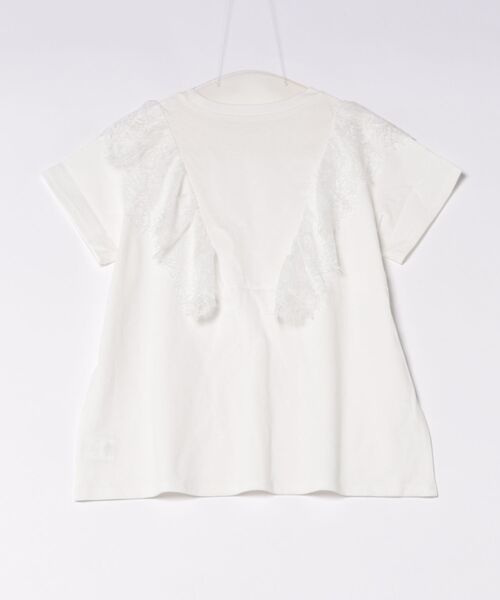 NYLAUS(ナイラス)の「【SG】フリル レース Tシャツ 半袖(Tシャツ/カットソー・レディース・ブラック/オフホワイト・M)」の3枚目の写真