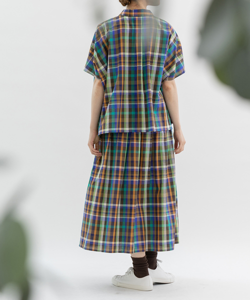 nop de nod(ノップドゥノッド)の「Ciel ローンマルチカラーチェックシャツ(シャツ/ブラウス・レディース・ダークブルー/ブラウン/ピンク・M)」の19枚目の写真