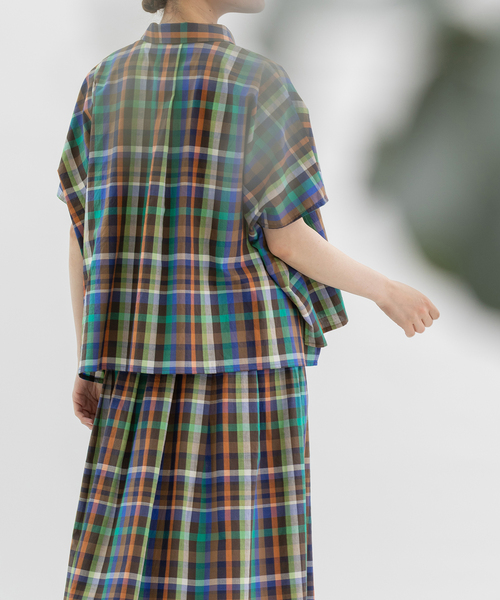 nop de nod(ノップドゥノッド)の「Ciel ローンマルチカラーチェックシャツ(シャツ/ブラウス・レディース・ダークブルー/ブラウン/ピンク・M)」の22枚目の写真