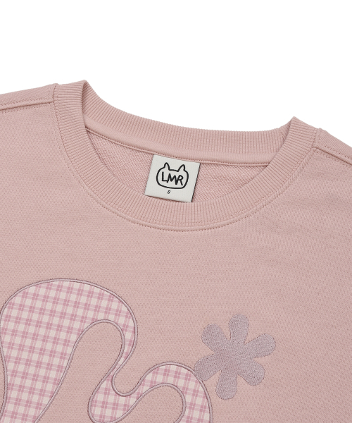 LMR(エルエムアール)の「アプリケフローラルロゴスウェット PINK(スウェット・レディース・PINK・SMALL/MEDIUM)」の4枚目の写真