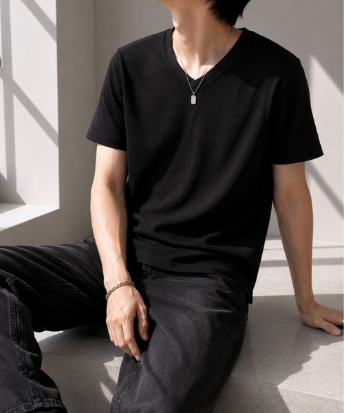VIBGYOR(ヴィブジョー)の「【Bls】 【ZM】【Bling Leads】サーマルワッフル V/N TEE(BL)(Tシャツ/カットソー・メンズ・ネイビー/グレー/ブラック/ホワイト/ライトピンク/カーキ・X-LARGE/MEDIUM/LARGE)」の10枚目の写真