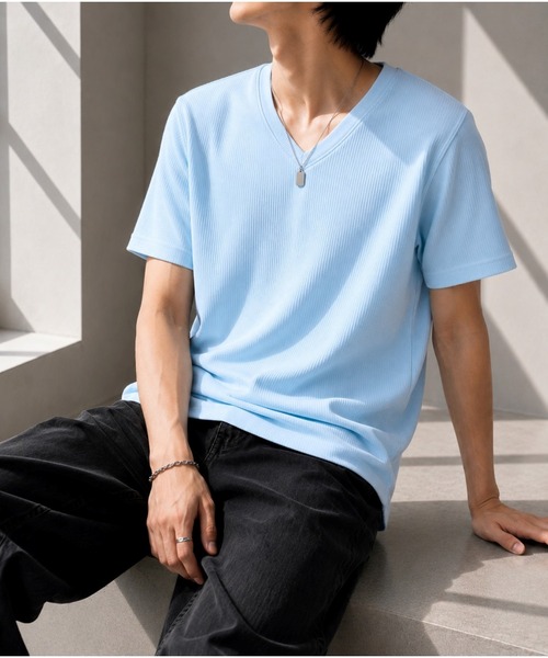 VIBGYOR(ヴィブジョー)の「【Bls】 【ZM】【Bling Leads】サーマルワッフル V/N TEE(BL)(Tシャツ/カットソー・メンズ・ネイビー/グレー/ブラック/ホワイト/ライトピンク/カーキ・X-LARGE/MEDIUM/LARGE)」の11枚目の写真